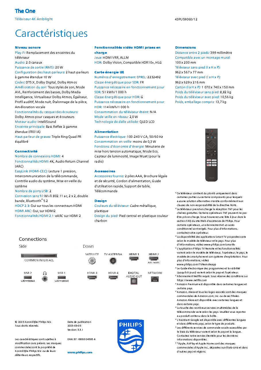 Fiche technique fournisseur