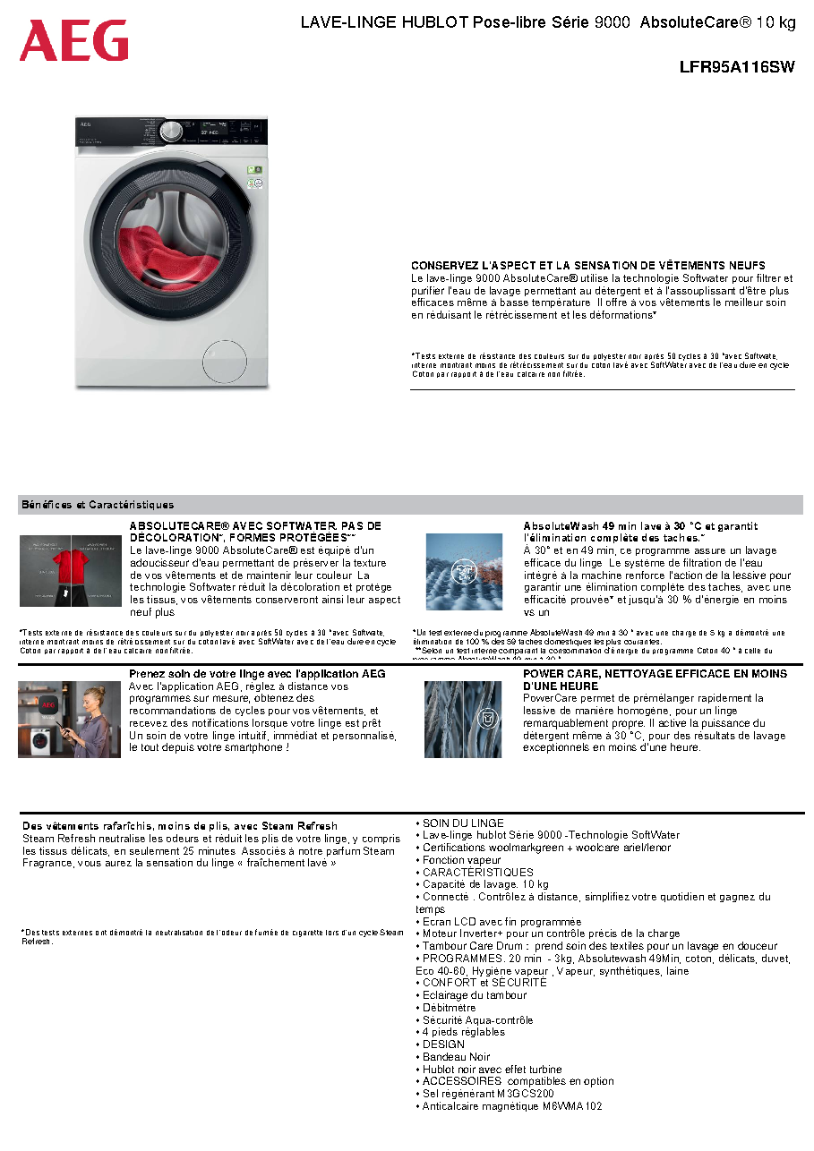 Fiche technique fournisseur