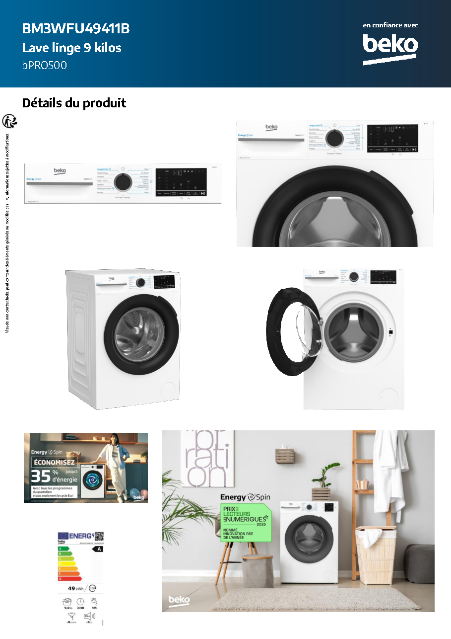 Fiche technique fournisseur