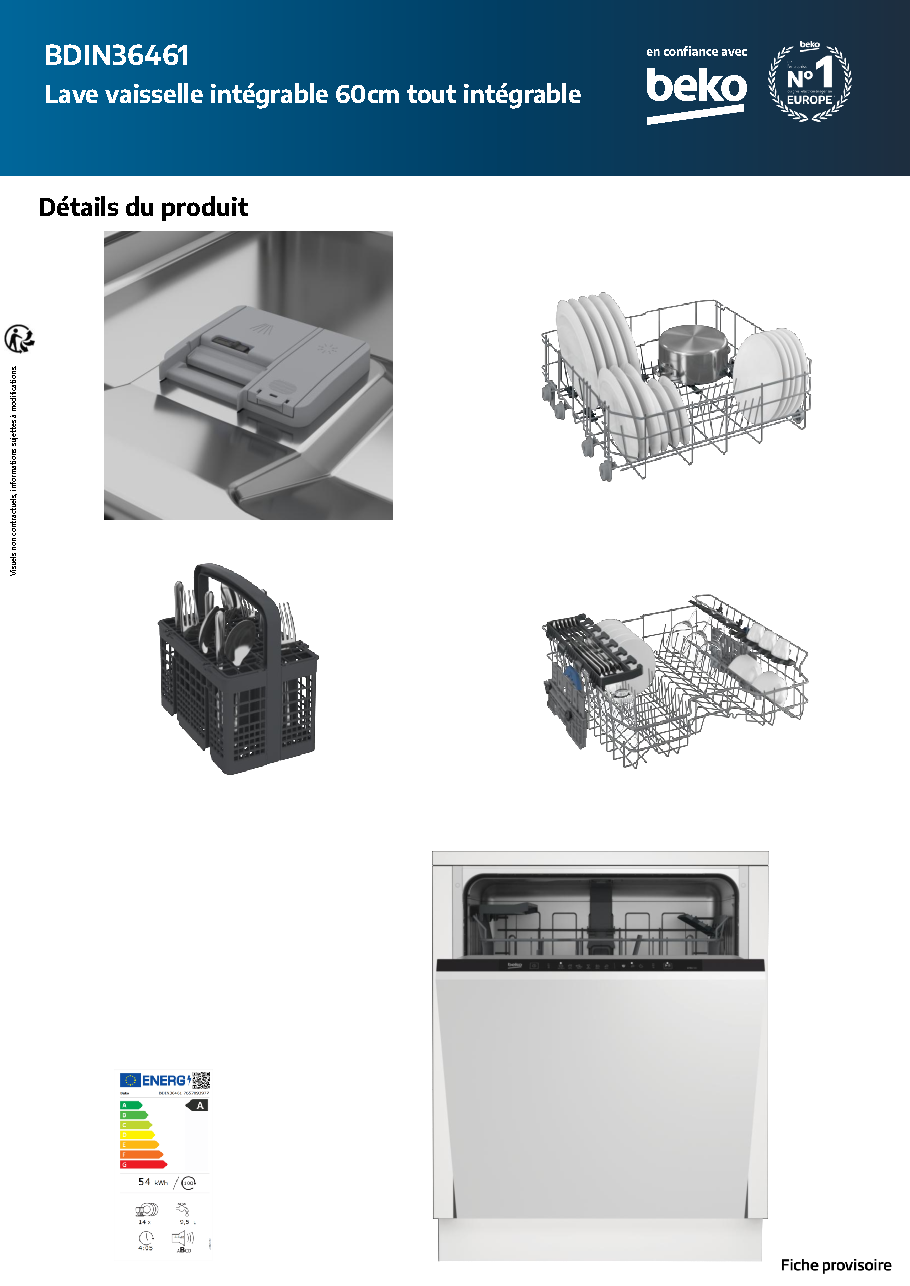 Fiche technique fournisseur