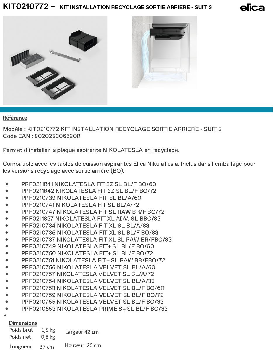 Fiche technique fournisseur
