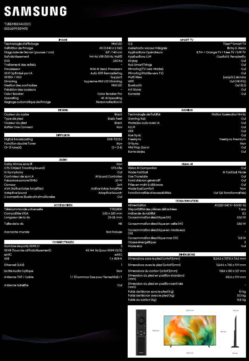Fiche technique fournisseur