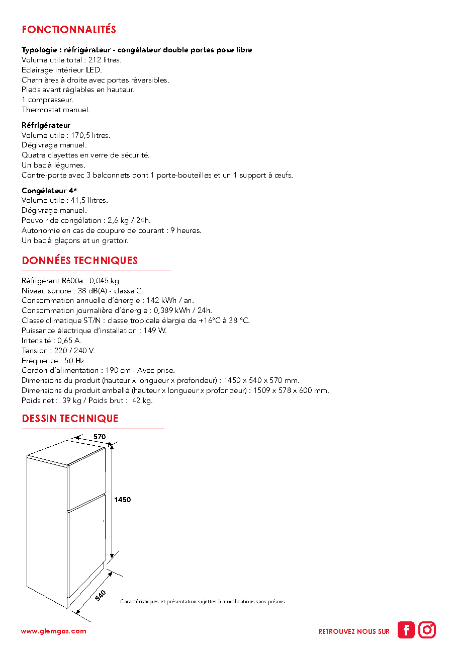 Fiche technique fournisseur