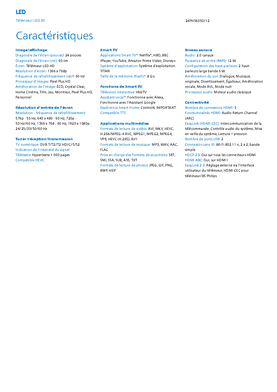 Fiche technique fournisseur