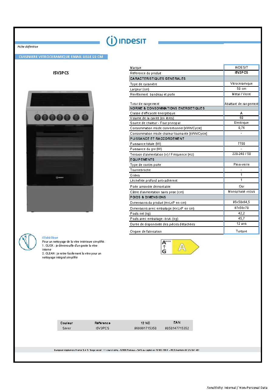 Fiche technique fournisseur