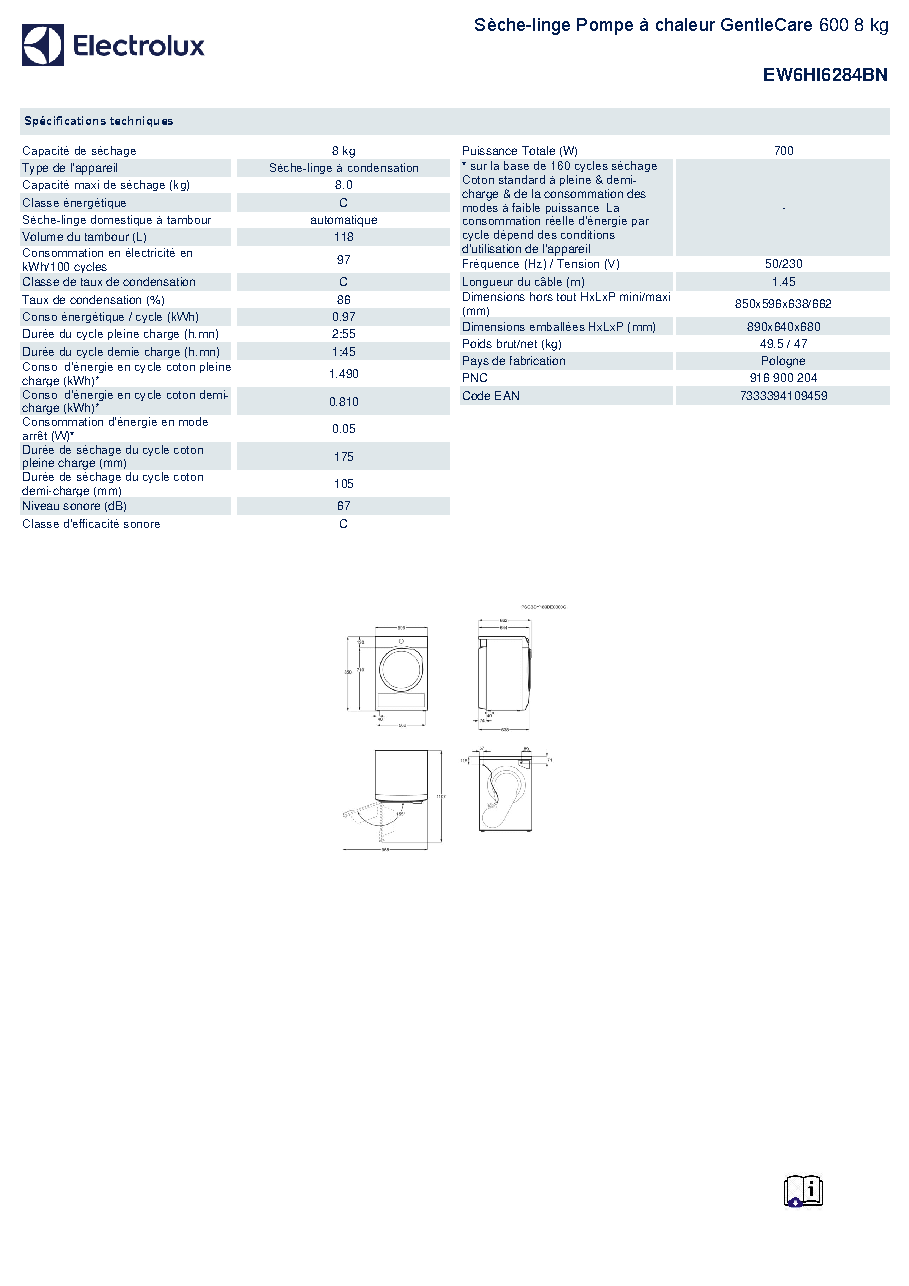 Fiche technique fournisseur