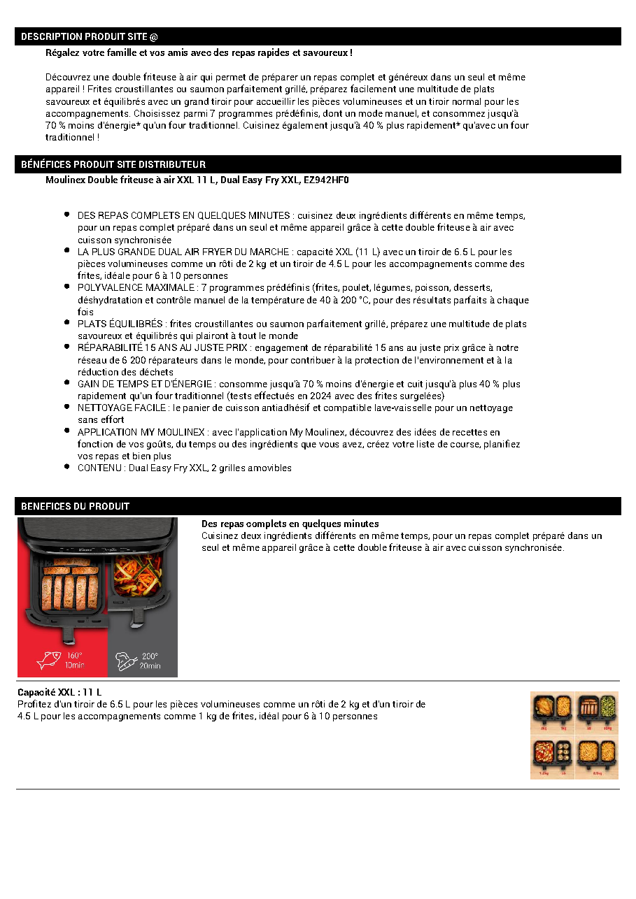 Fiche technique fournisseur