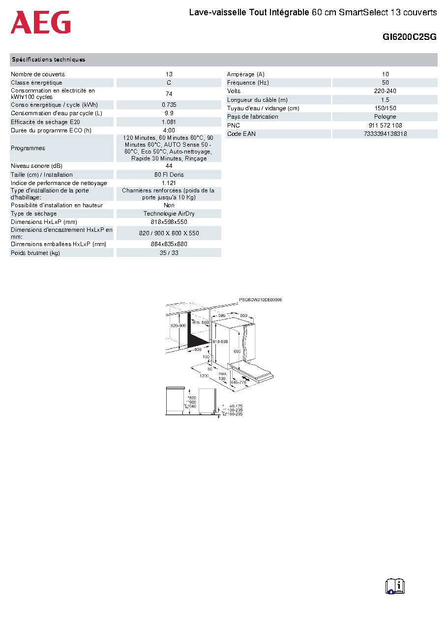 Fiche technique fournisseur