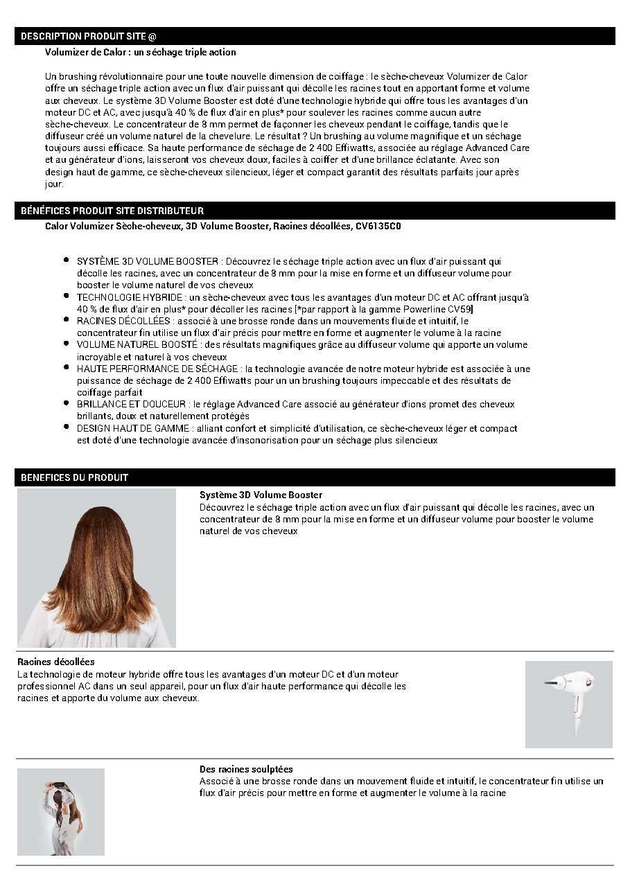 Fiche technique fournisseur