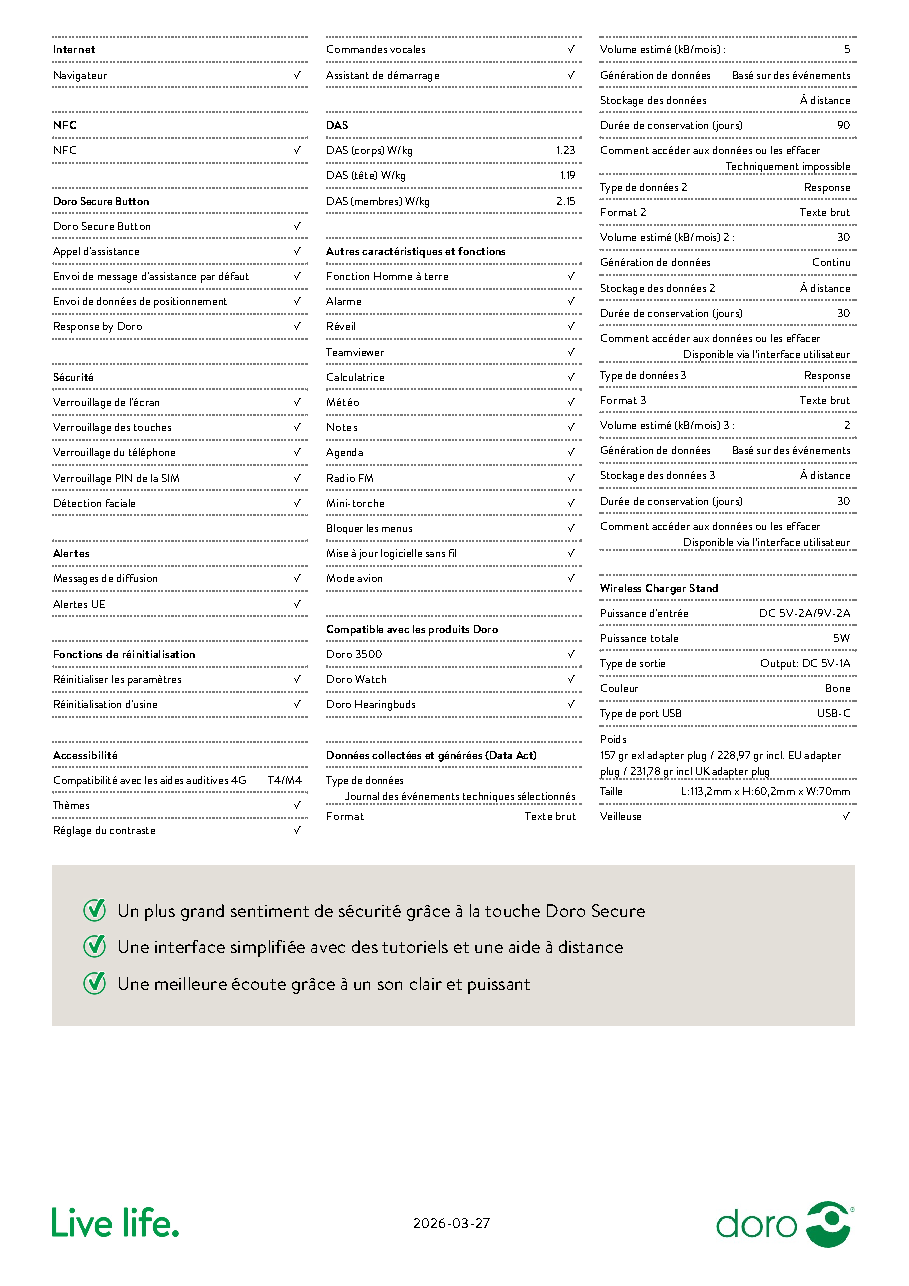 Fiche technique fournisseur
