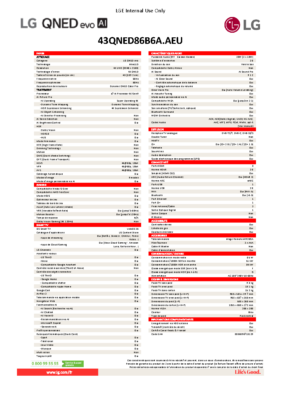 Fiche technique fournisseur