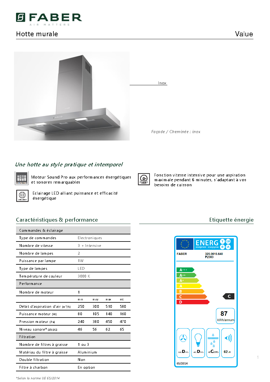 Fiche technique fournisseur