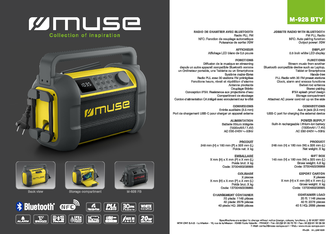 Fiche technique fournisseur
