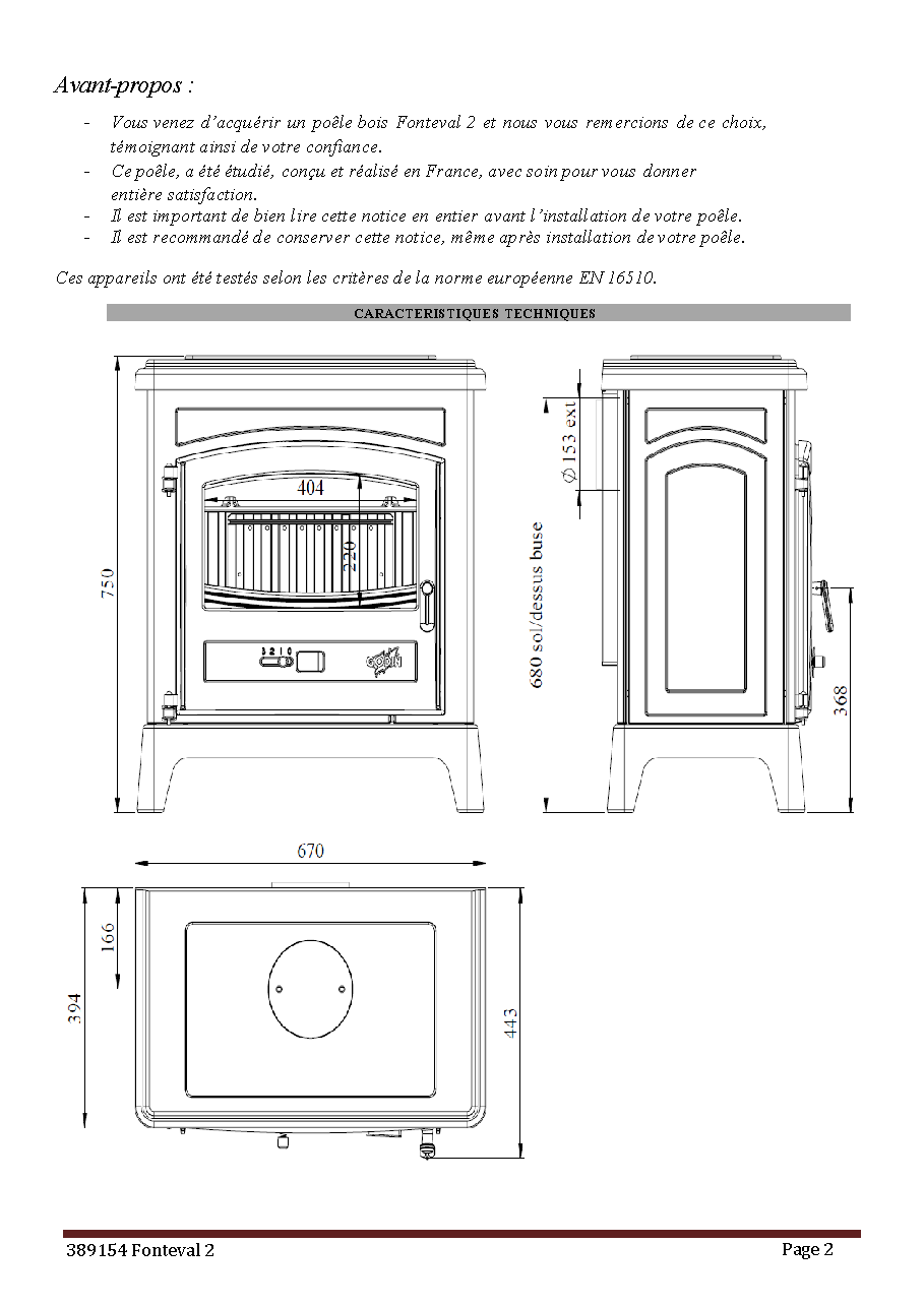 Fiche technique fournisseur