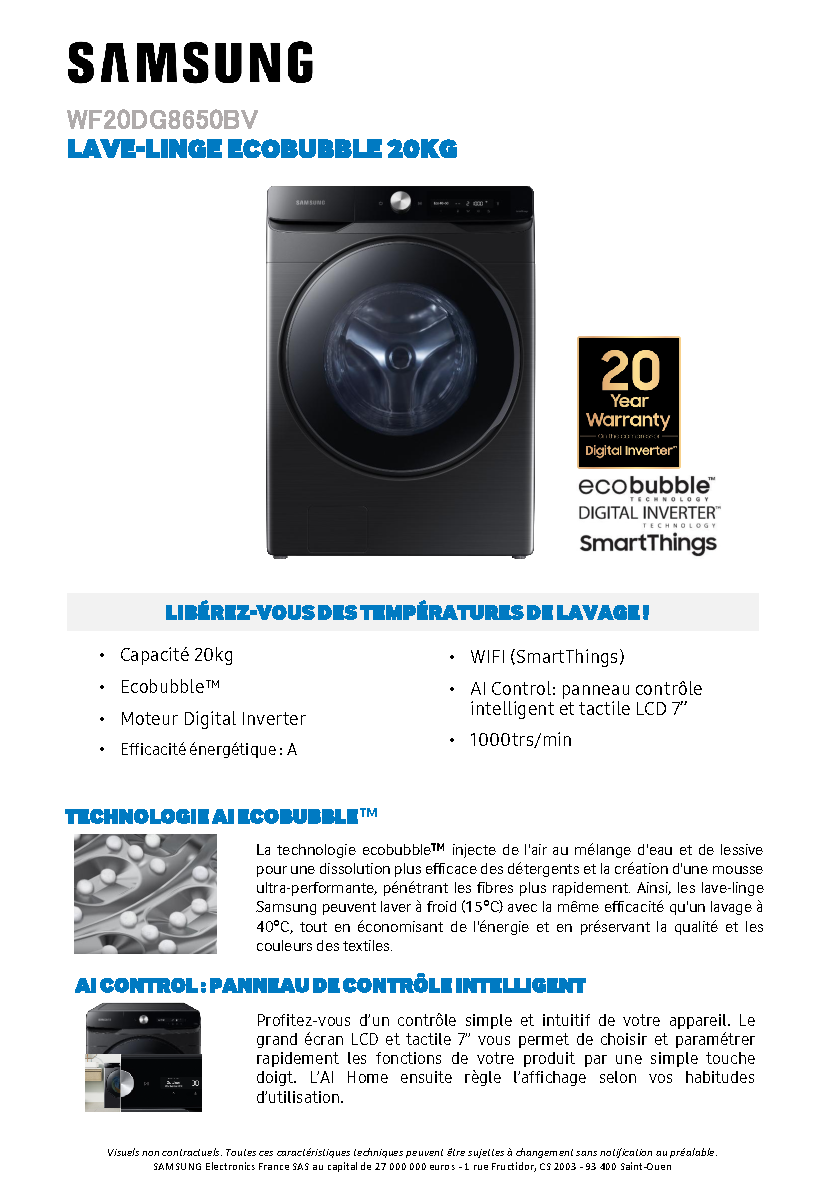 Fiche technique fournisseur