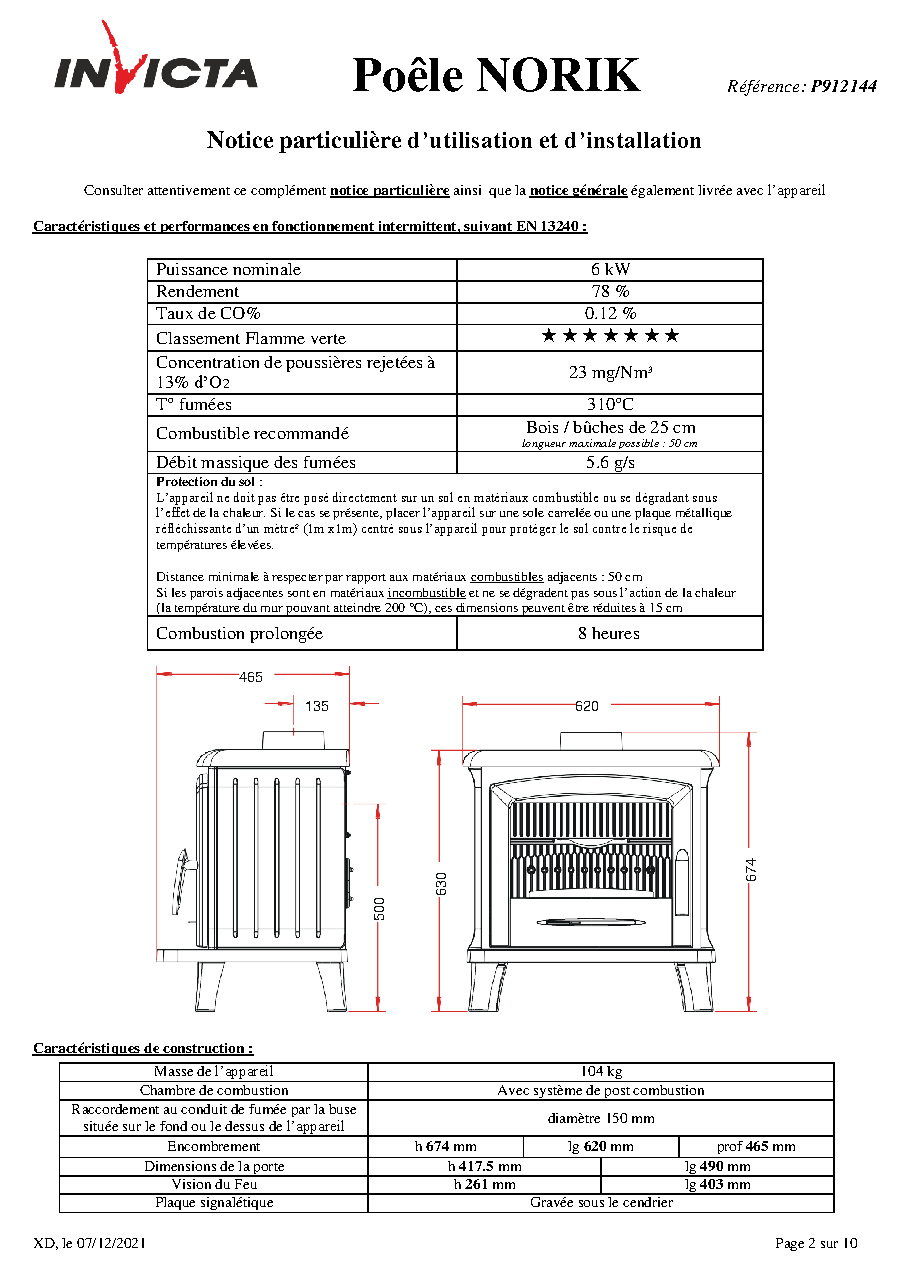 Fiche technique fournisseur