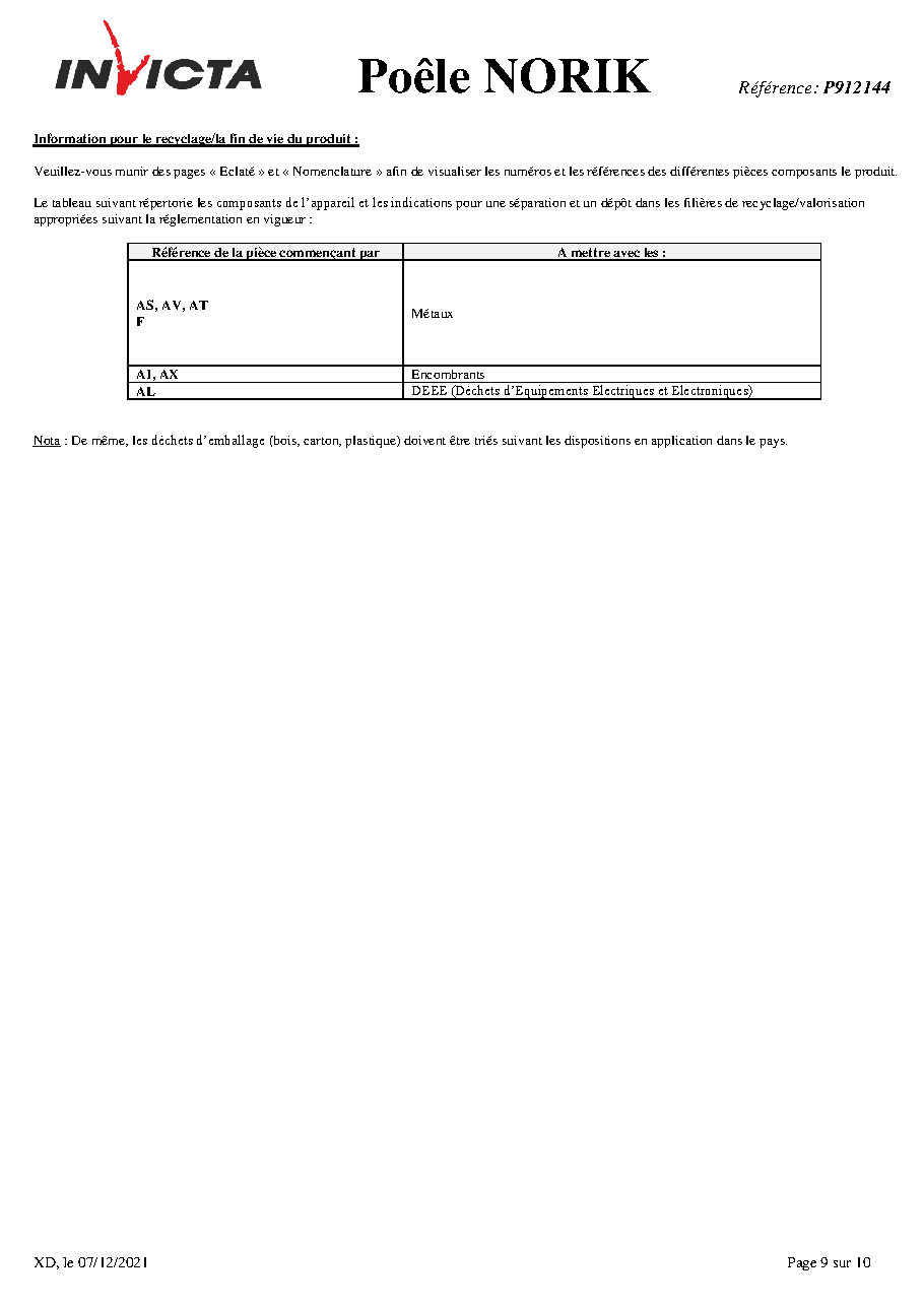 Fiche technique fournisseur
