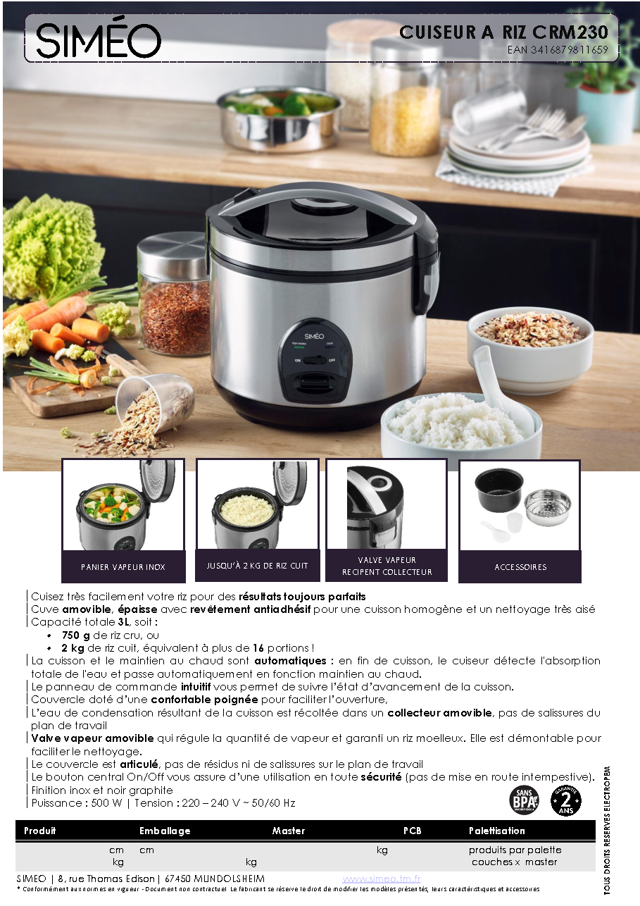 Fiche technique fournisseur
