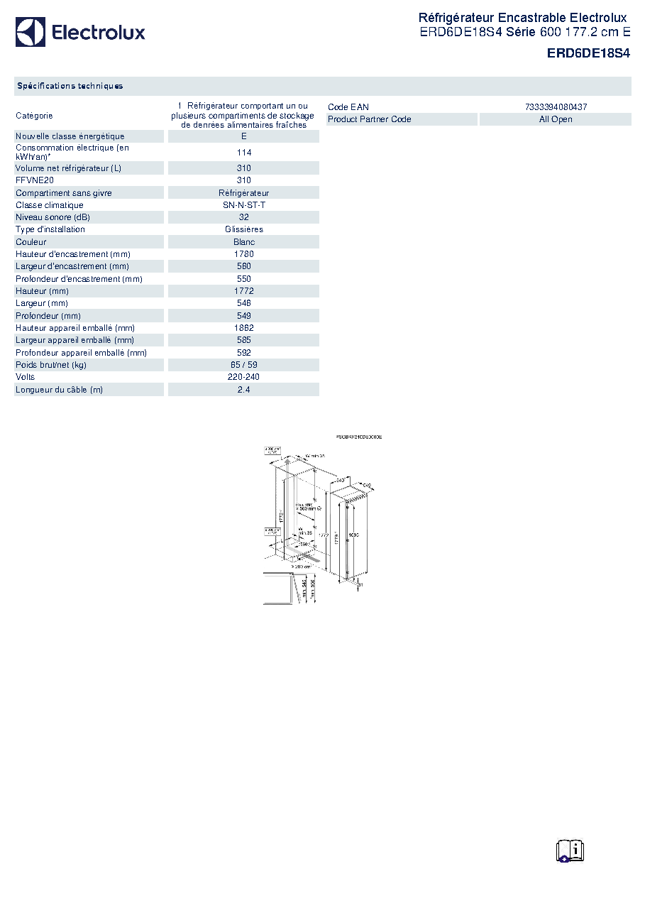 Fiche technique fournisseur
