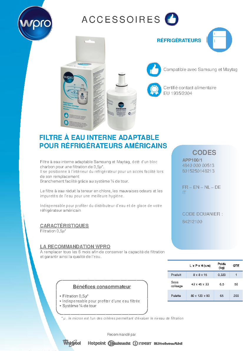 Fiche technique fournisseur