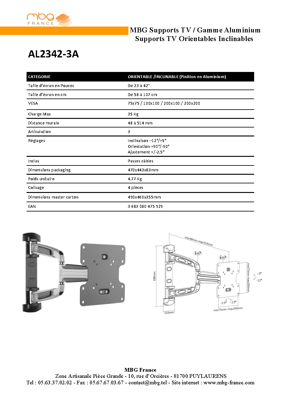 Fiche technique fournisseur