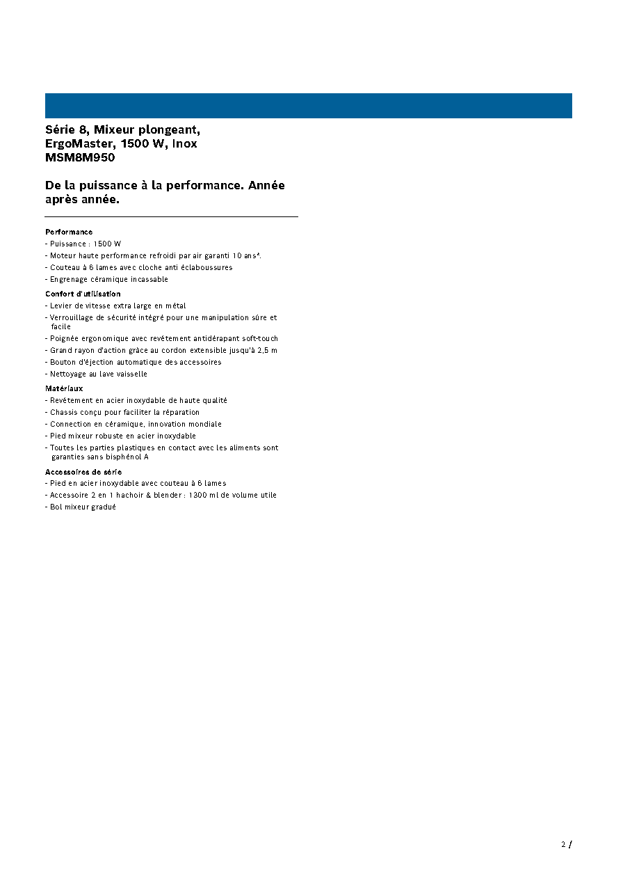 Fiche technique fournisseur
