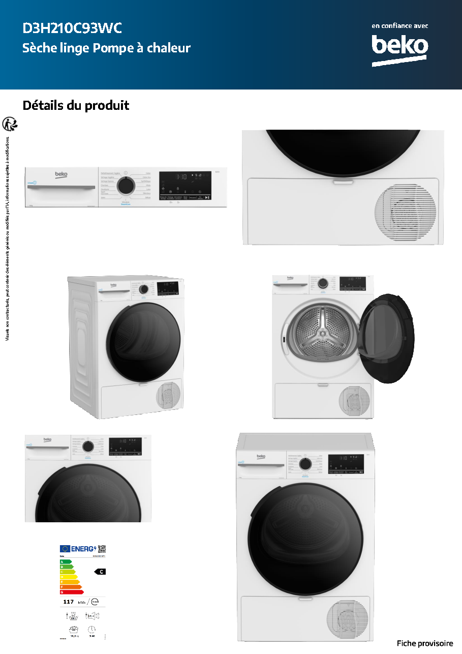 Fiche technique fournisseur