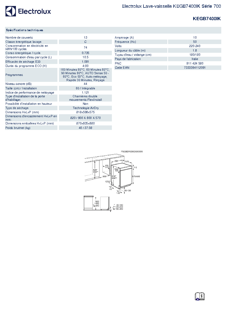 Fiche technique fournisseur