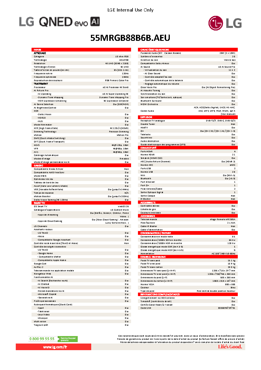 Fiche technique fournisseur