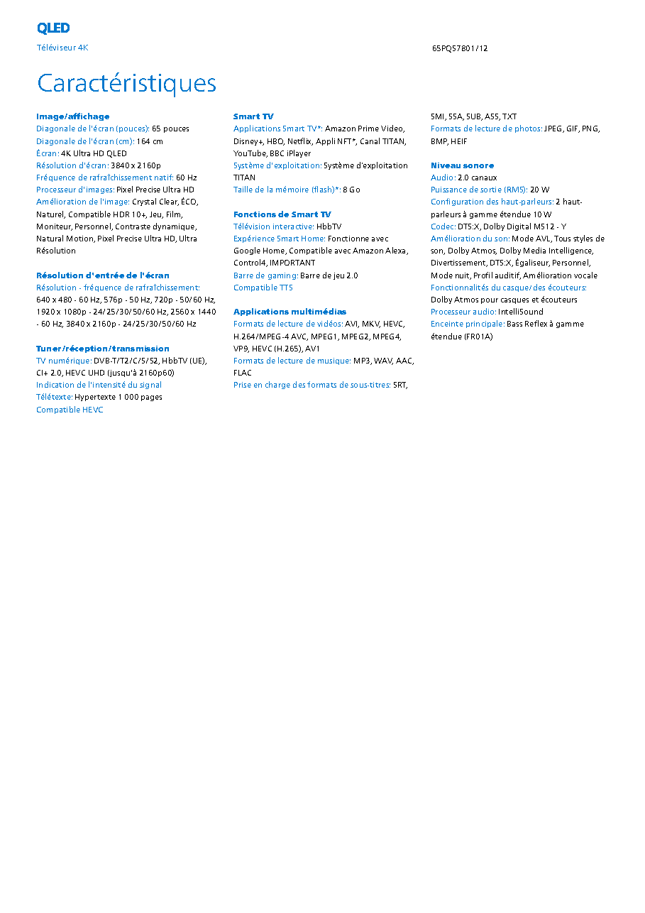 Fiche technique fournisseur