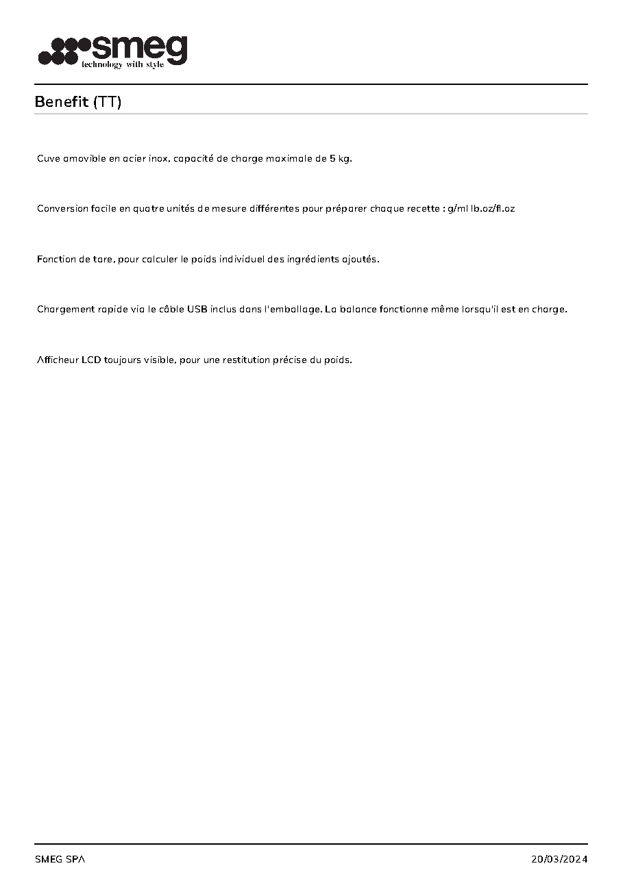 Fiche technique fournisseur