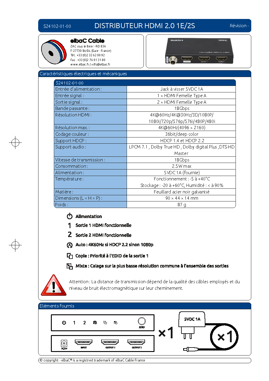Fiche technique fournisseur