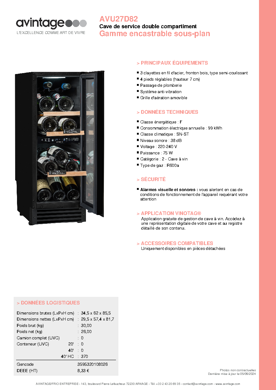 Fiche technique fournisseur