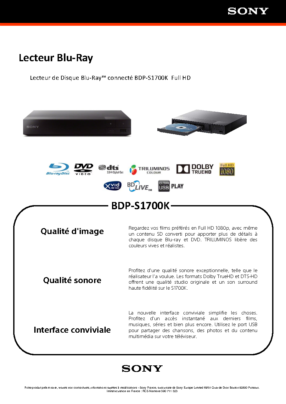 Fiche technique fournisseur