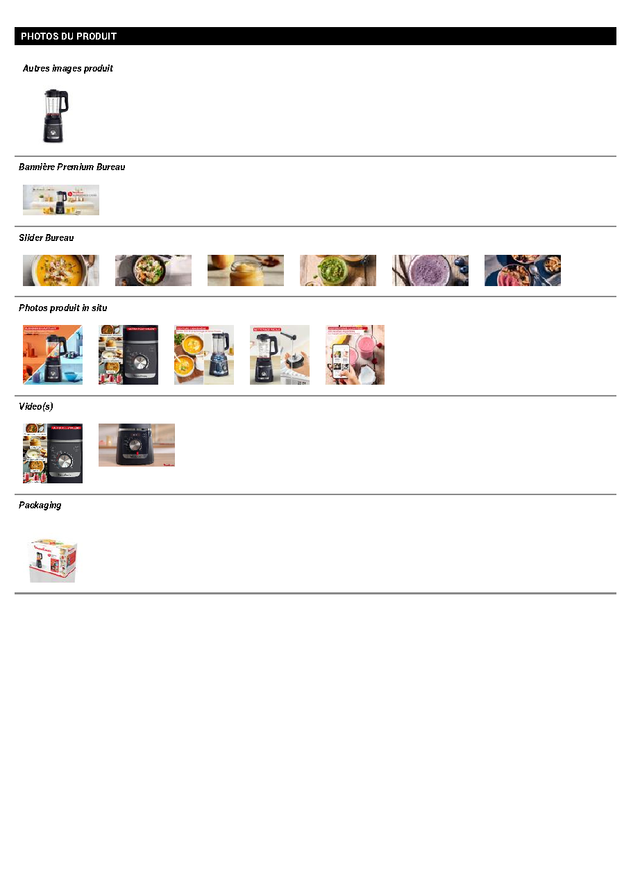 Fiche technique fournisseur