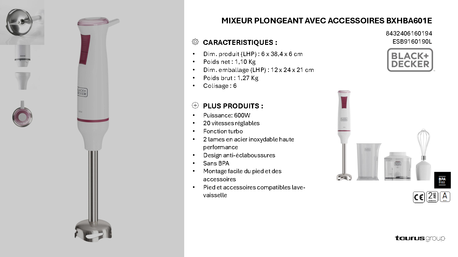 Fiche technique fournisseur