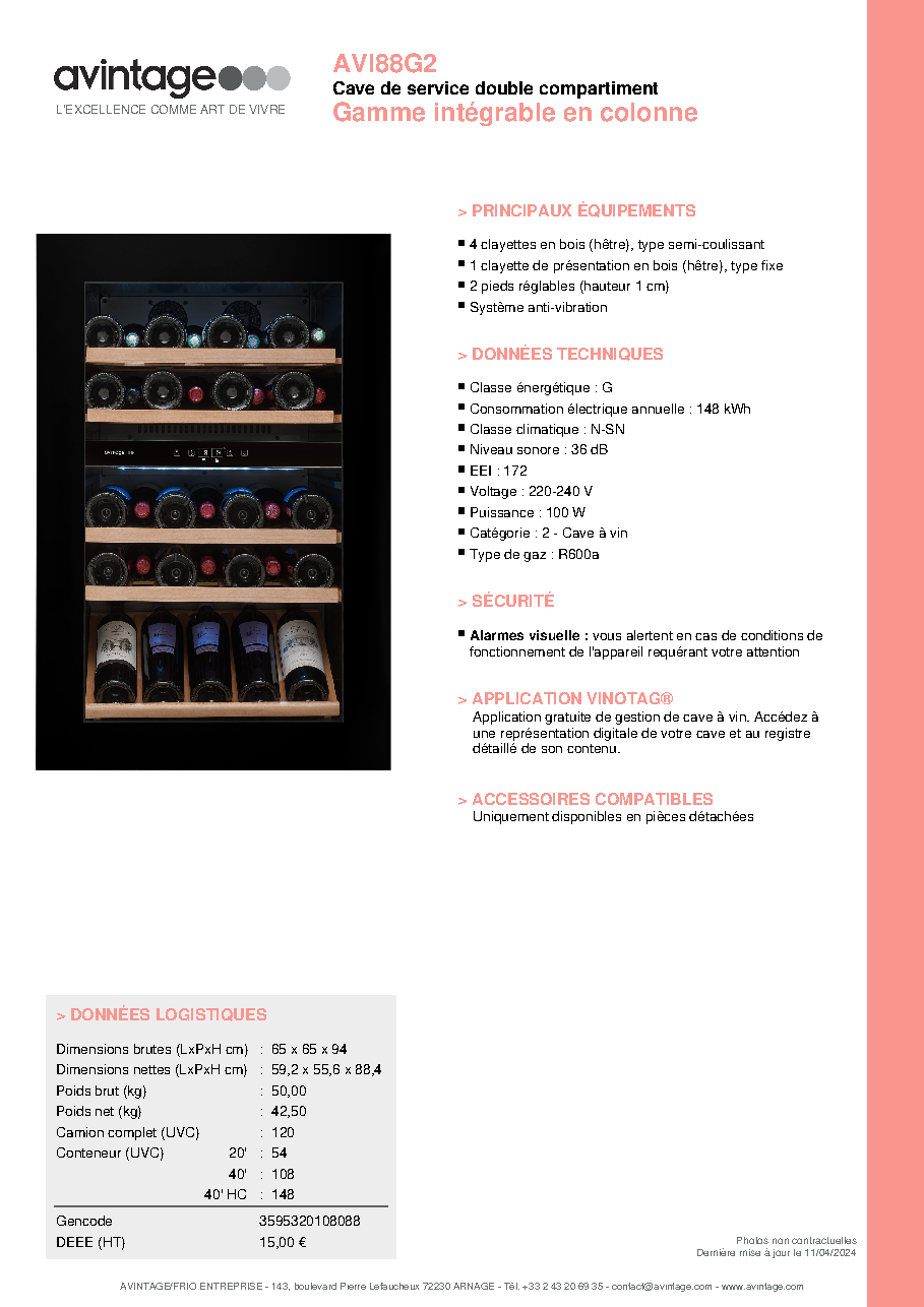 Fiche technique fournisseur