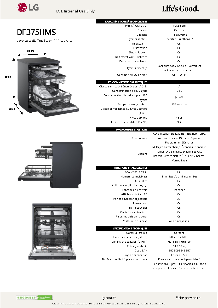 Fiche technique fournisseur