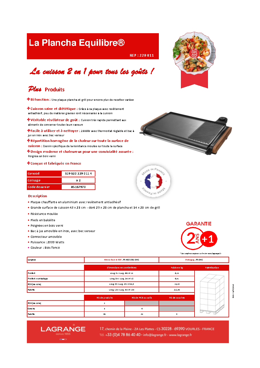 Fiche technique fournisseur