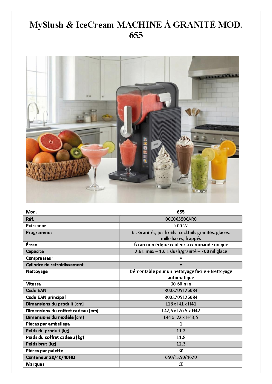 Fiche technique fournisseur