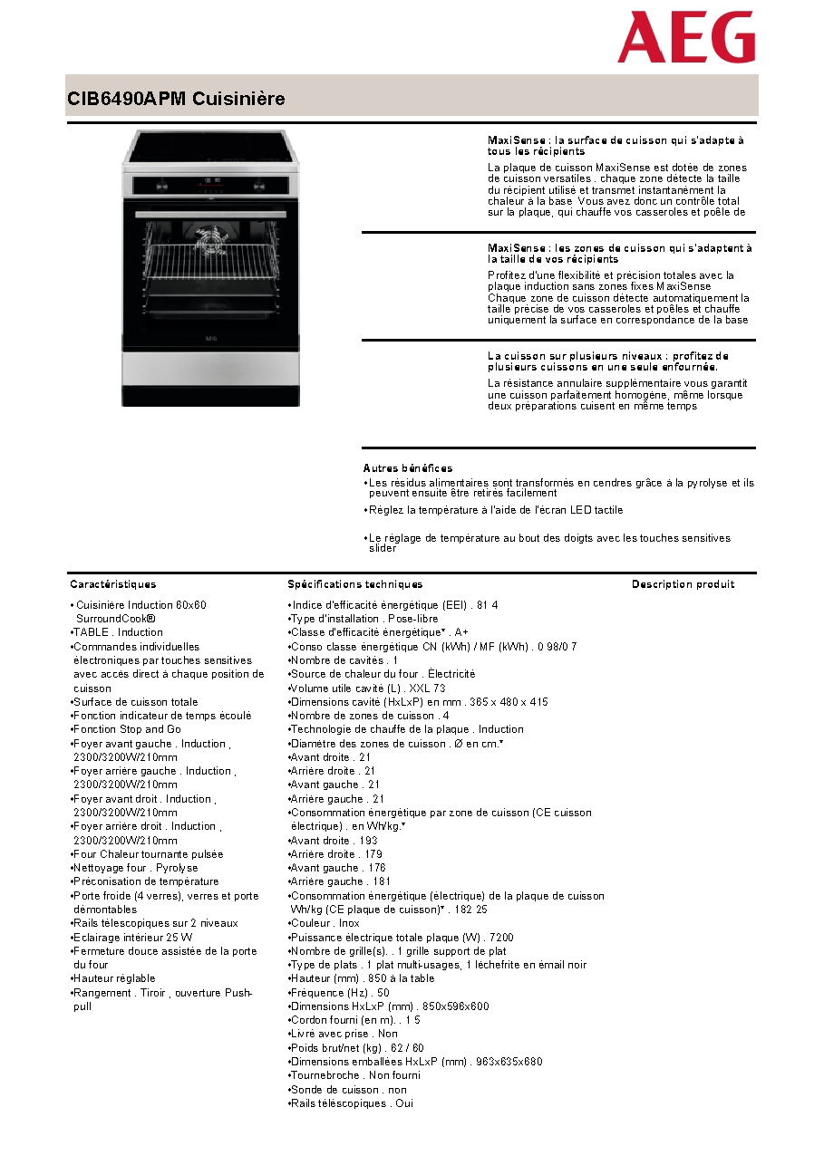 Fiche technique fournisseur