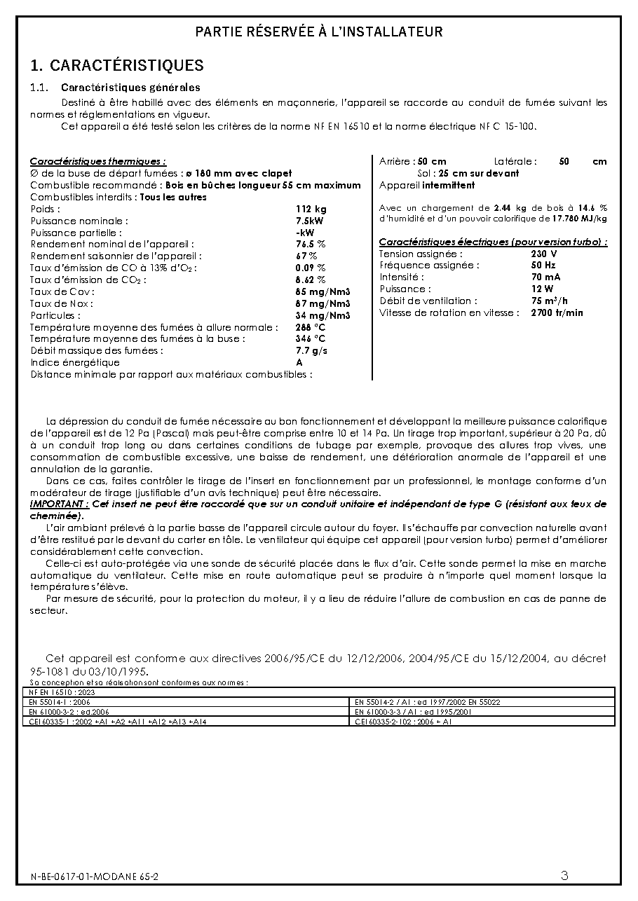 Fiche technique fournisseur