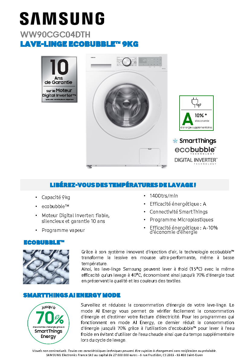 Fiche technique fournisseur
