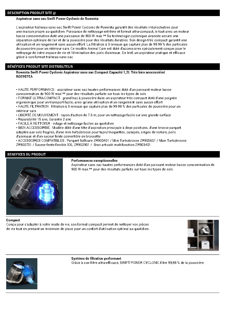 Fiche technique fournisseur