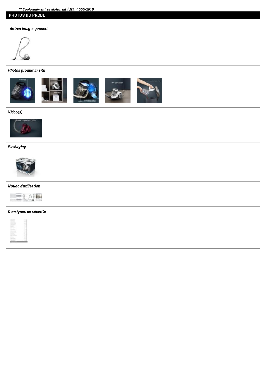 Fiche technique fournisseur