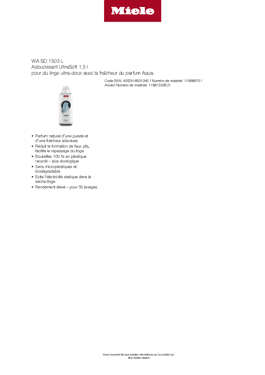 Fiche technique fournisseur