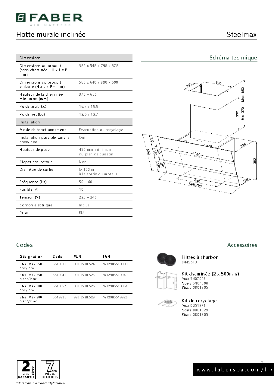 Fiche technique fournisseur