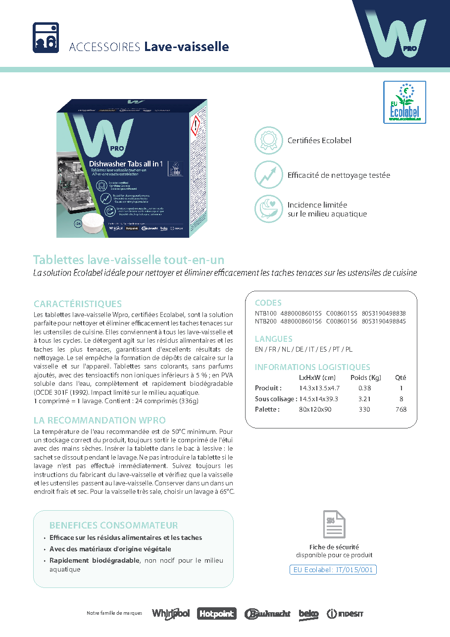 Fiche technique fournisseur