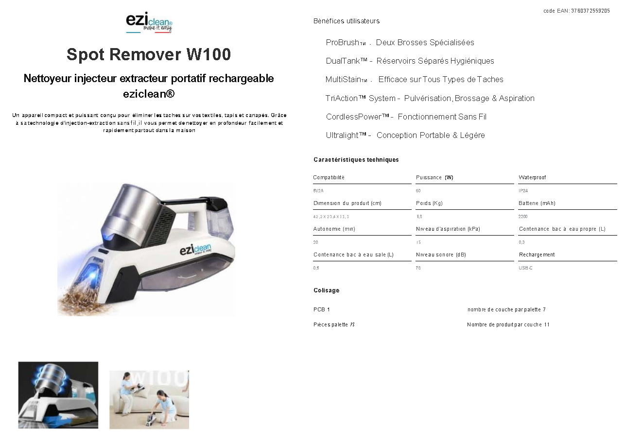 Fiche technique fournisseur