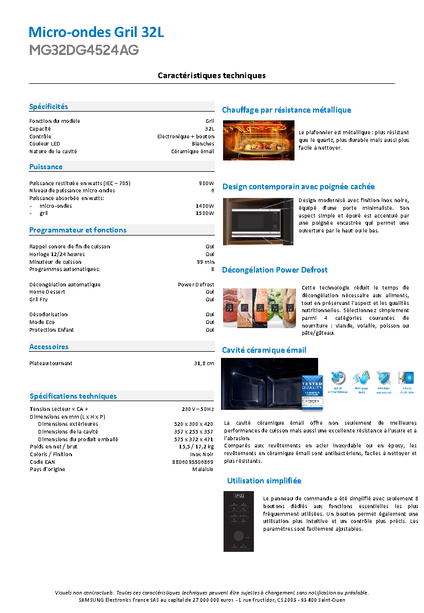 Fiche technique fournisseur